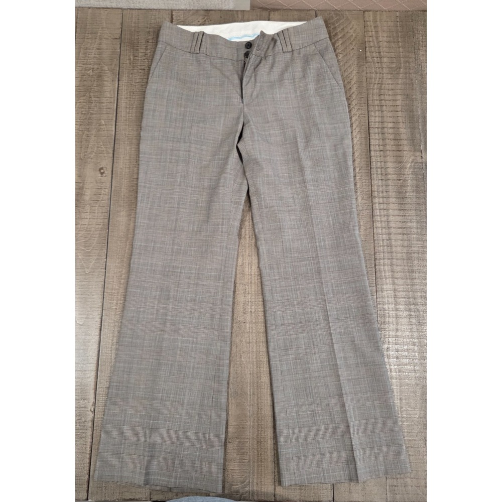 Banana Republic Martin Fit Brown Glen Plaid Wool Stretch Dress Pants Size 4